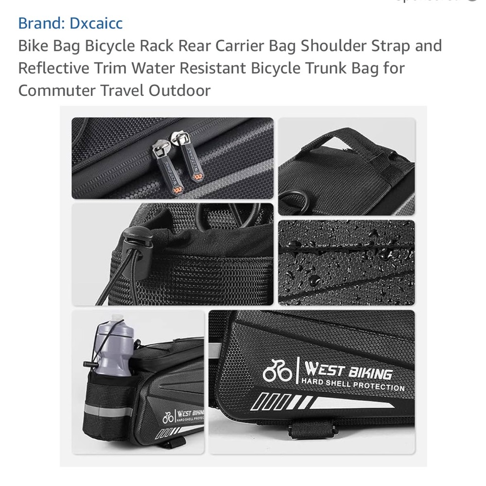 Black Bicycle Rack Bag - Picture 13 of 16